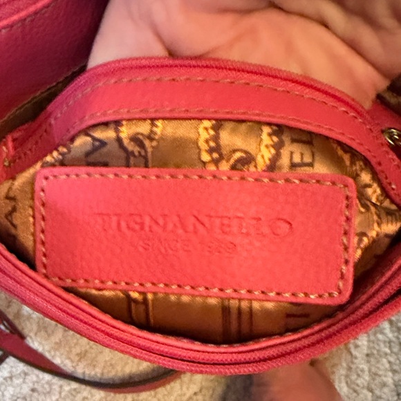 Tignanello Bright Pink Small 100% Leather Organizer Crossbody Bag - Picture 13 of 14